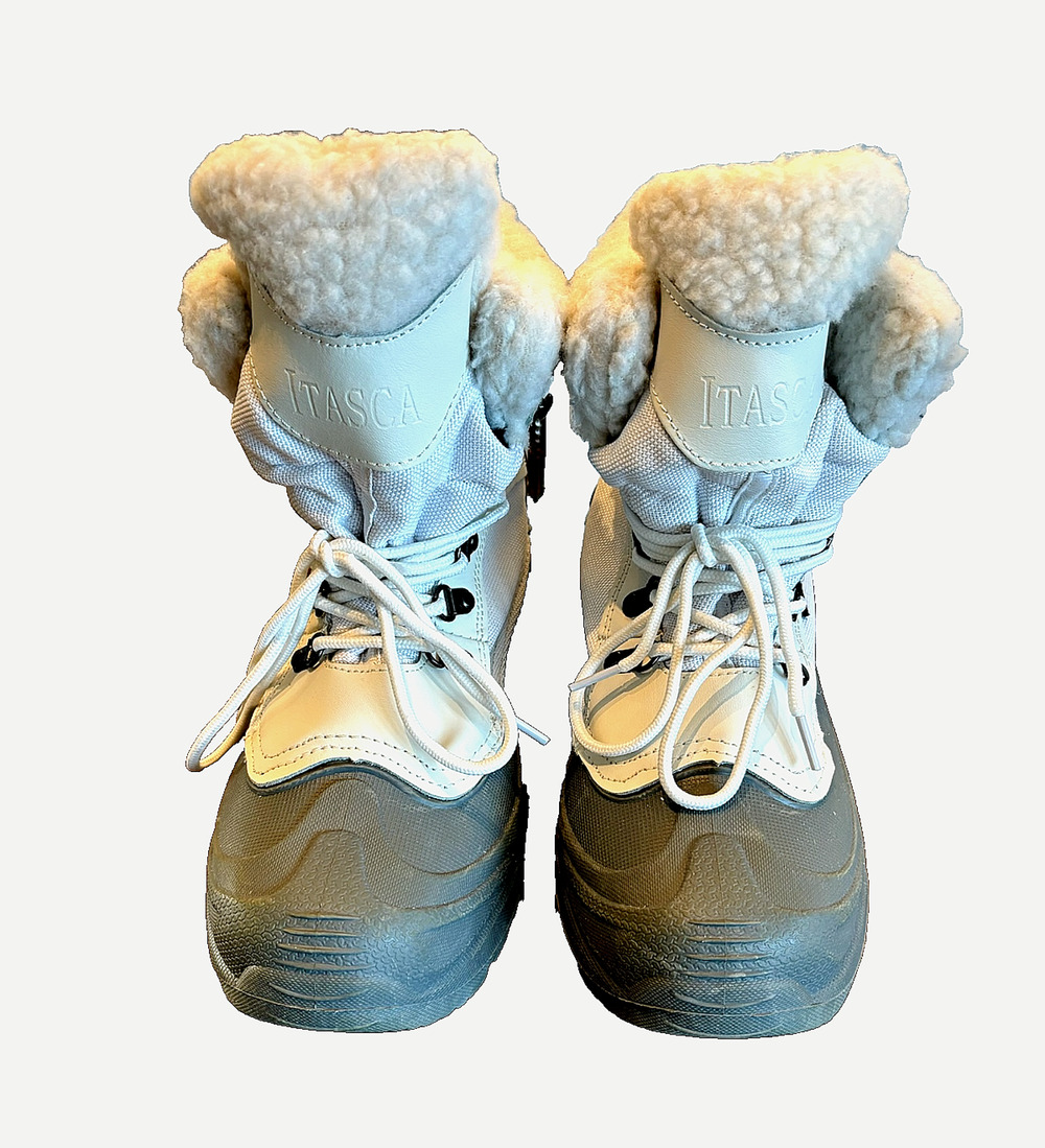 Itasca Snow Boots Womens SZ 9 White Waterproof Winter Lace Up Nice